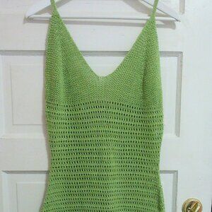 Pretty Little Thing Shape Lime Crochet Knit Strappy Mini Dress Sold Out